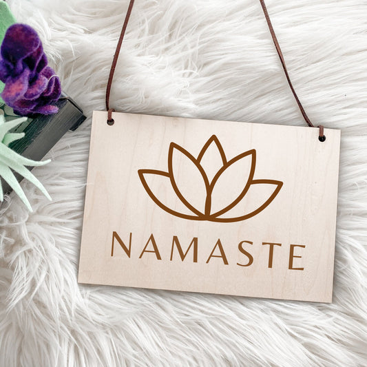 Namaste door sign ,Namaste Wall Art, Yoga studio décor, Yoga wall décor, Engraved yoga sign, Yoga art, Wood sign, Meditation, Yoga gift