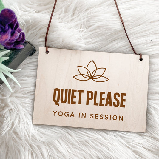 Engraved Yoga in Session Sign, In Session Sign, Meditation in Session, Yoga Studio Decor, Yoga Class in Session, Storefront Sign, Studio