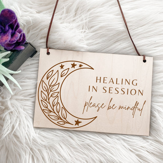 Engraved Healing in Progress Sign, Therapy in Session, In Session Sign, In Session Sign for Therapist, Massage in Session Sign, In Session